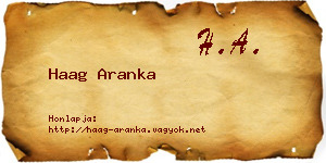 Haag Aranka névjegykártya