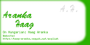aranka haag business card